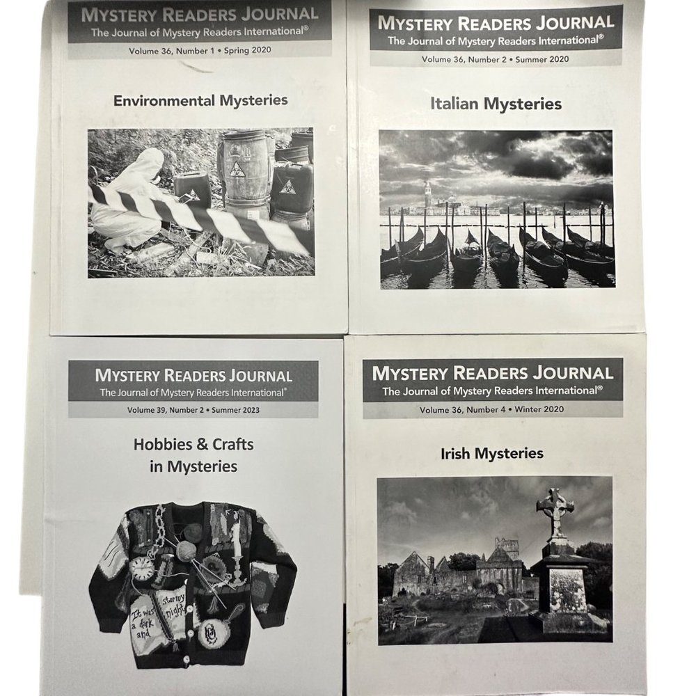 Set of 4 The Journal of Mystery Readers International books from 2020 & 2023